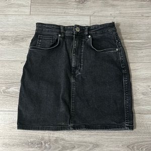 Zara black denim skirt